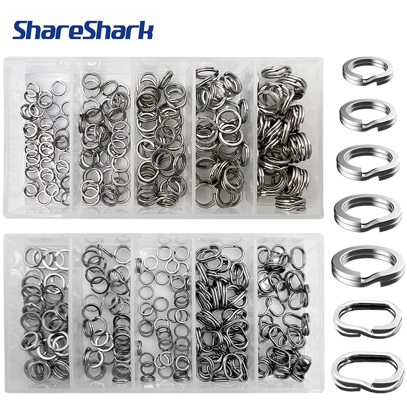 Fishing Rod Case - ShareShark 200개/박스 고강도 스테인리스 스틸 스플릿