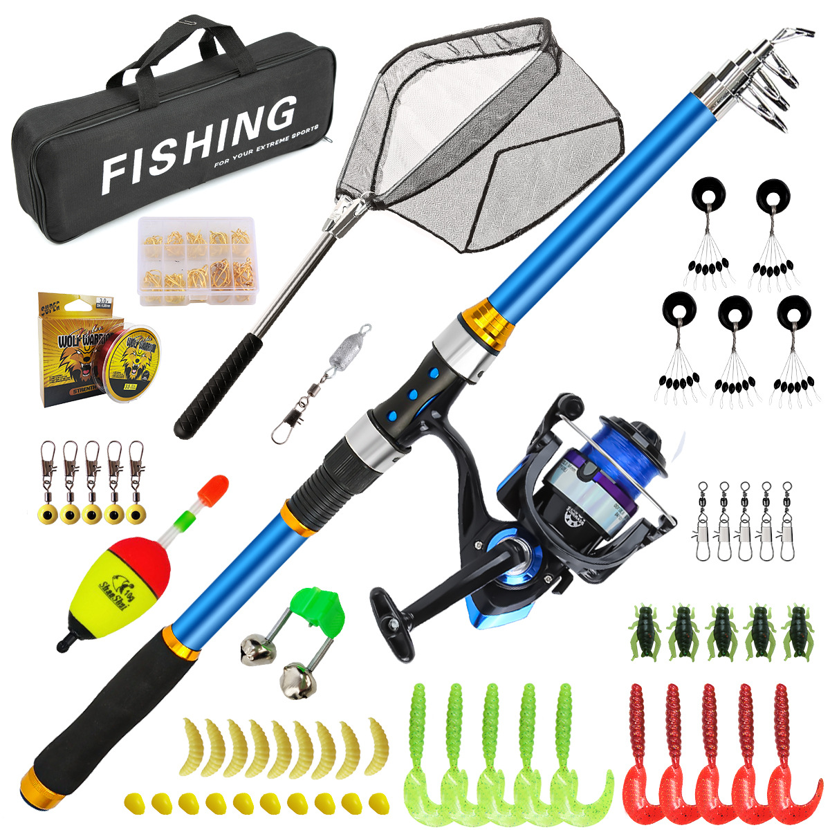 Fishing Rod Carbon Fiber - 릴 및 액세서리가 포함된 2.1-3.6M 텔레스코픽