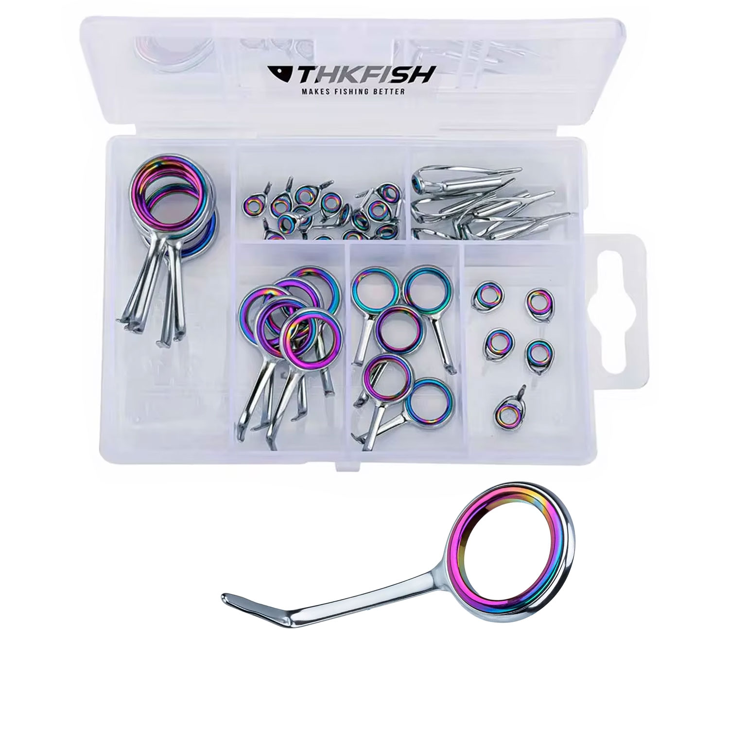 Fishing Rod Tip Replacement - 다채로운 낚싯대 가이드 링 키트, 스테인레스