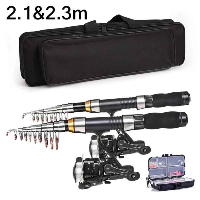 Fishing Rod Carbon Fiber - 브라브맥 2.1/2.3m 텔레스코픽 낚싯대 릴 콤보