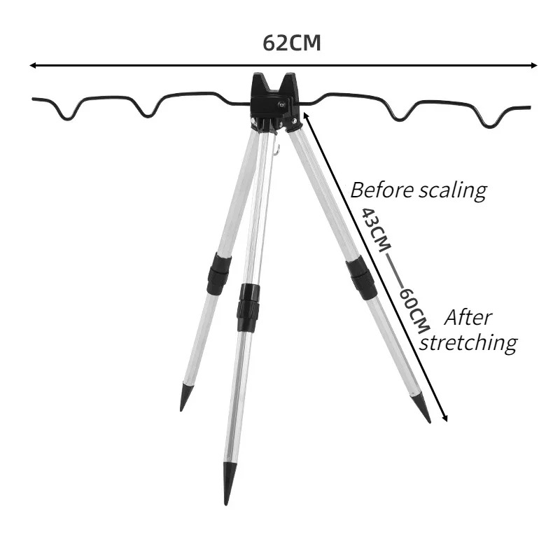 1 세트 낚시용 텔레스코픽 포지셔닝 알루미늄 합금 삼각 - Fishing Rod Telescopic 리뷰 및 가격