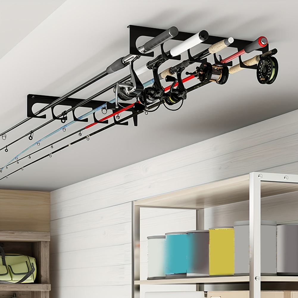 B48B-벽/천장 장착 낚싯대 금속 홀더- 2개 5대  - Fishing Rod Rack 리뷰 및 가격