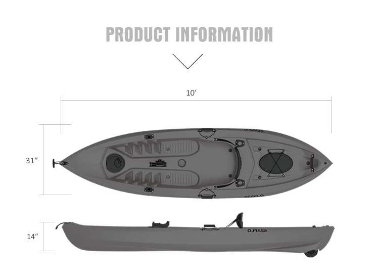 HDPE 플라스틱 보트 낚시 카약, 전면 및 후면 보관 - Fishing Rod Boat 리뷰 및 가격