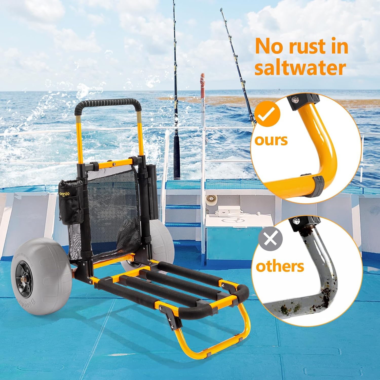 본로 비치 낚시 카트, 12인치 대형 풍선 바퀴가 달린 - Fishing Rod Holder 리뷰 및 가격