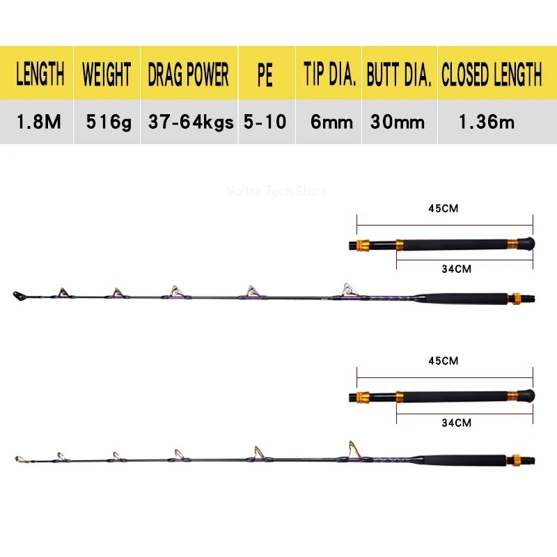루어킬러 강력 카본 게임 낚싯대 트롤링 낚싯대 1.8M - Fishing Rod Boat 리뷰 및 가격