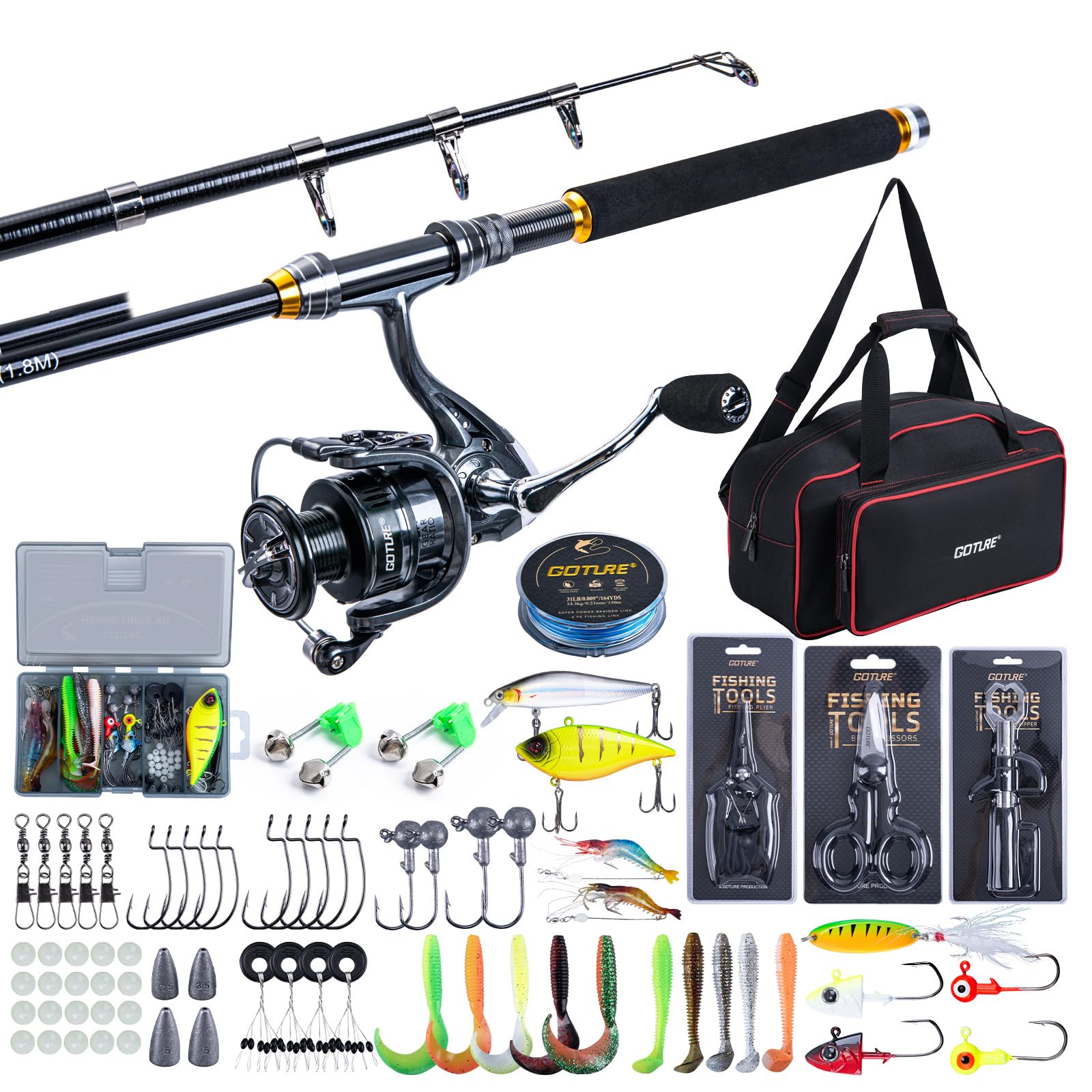 고투어 낚시 텔레스코픽 로드 및 릴 콤보 1.8M-2. - Fishing Rod Combo 리뷰 및 가격