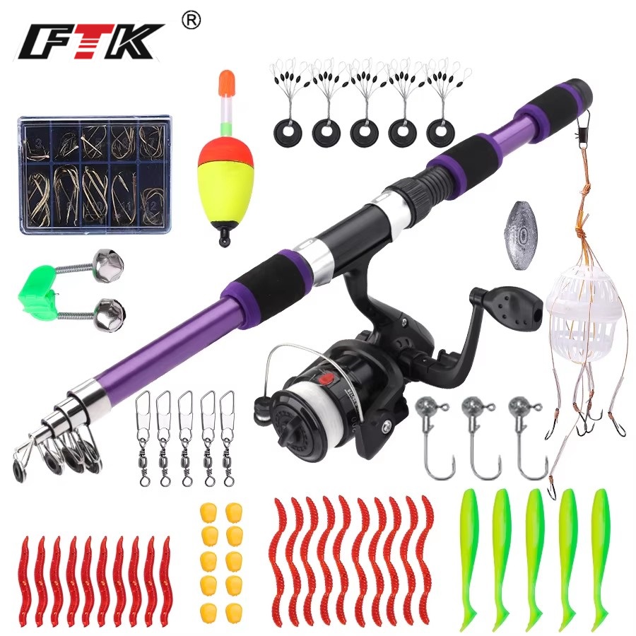 FTK 1.8M 휴대용 스피닝 낚싯대 릴 풀 키트 탄소 - Fishing Rod Carbon Fiber 리뷰 및 가격